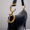Replica Dior Saddle Bag Crocodile Black