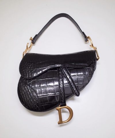 Replica Dior Saddle Bag Crocodile Black - high-quality designer bag dupe