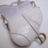 Replica Dior Saddle Bag Crocodile White