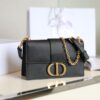 Replica Dior 30 Montaigne Black Grain - 1:1 premium replica handbag