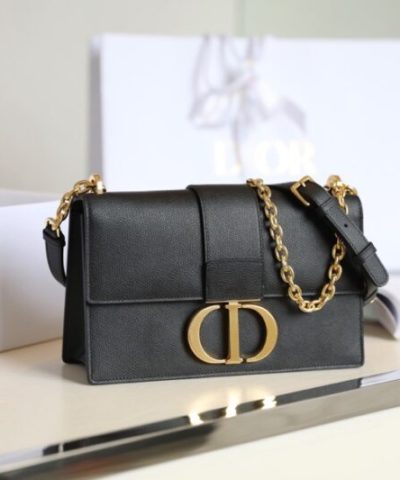 Replica Dior 30 Montaigne Black Grain - 1:1 premium replica handbag