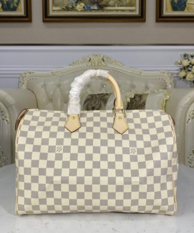Replica Louis Vuitton Speedy White Grid - 1:1 premium replica handbag