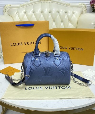 Replica Louis Vuitton Speedy Bandouliere 20 Dark Blue - high-quality designer bag dupe