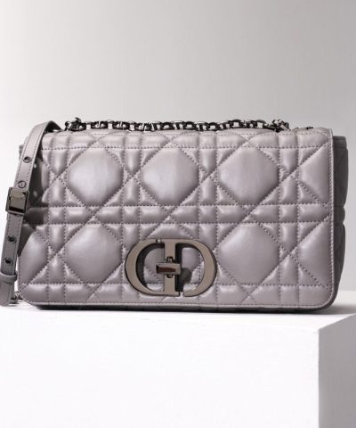 Replica Dior Caro Bag Diamond Grey - premium superclone handbag