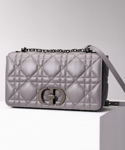 Replica Dior Caro Bag Diamond Grey - top-grade luxury bag dupe