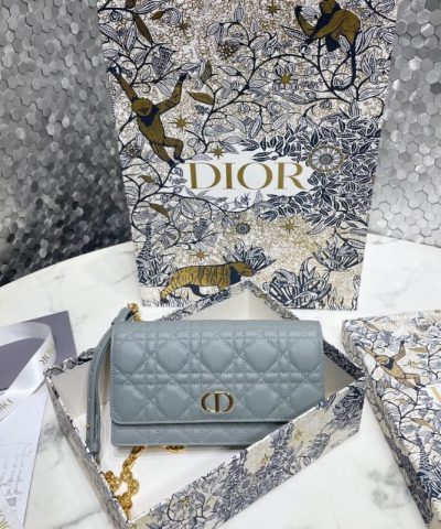 Replica Dior Miss Caro Pouch Sky Blue - 1:1 premium replica handbag