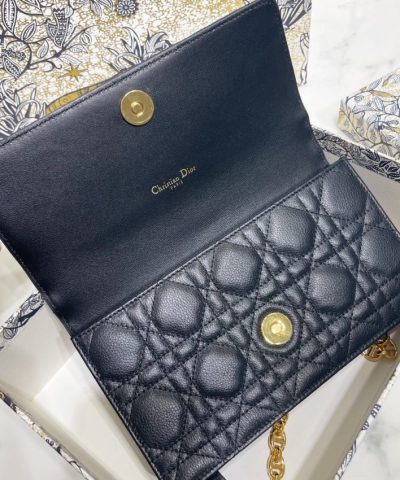 Replica Dior Miss Caro Pouch Black