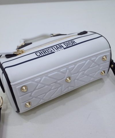Replica Dior Vibe Zip Bowling Bag White