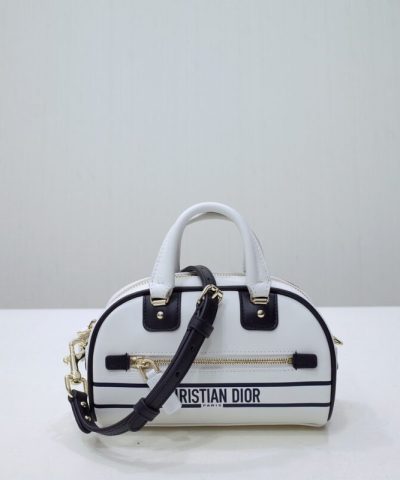 Replica Dior Vibe Zip Bowling Bag White - elite factory replica handbag