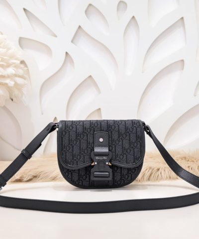 Replica Dior Mini Gallop Bag With Strap Black Canvas - designer handbag clone