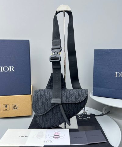 Replica Dior Saddle Bag Oblique Black