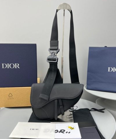 Replica Dior Saddle Bag Full Black Calfskin - 1:1 premium replica handbag