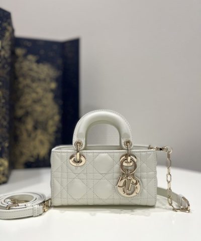 Replica Lady D – Joy Mini Bag White - premium superclone handbag