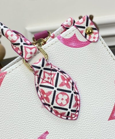 Replica LV Onthego PM Pink&White - 1:1 premium replica handbag
