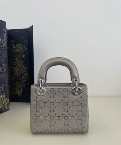 Replica Lady Dior Mini Satin Grey