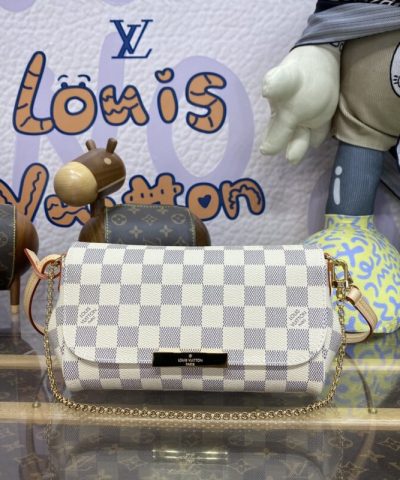 Replica Louis Vuitton Favorite White Grid - 1:1 premium replica handbag