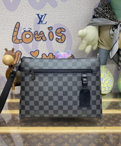 Replica Louis Vuitton Takeoff Pouch Black Grid
