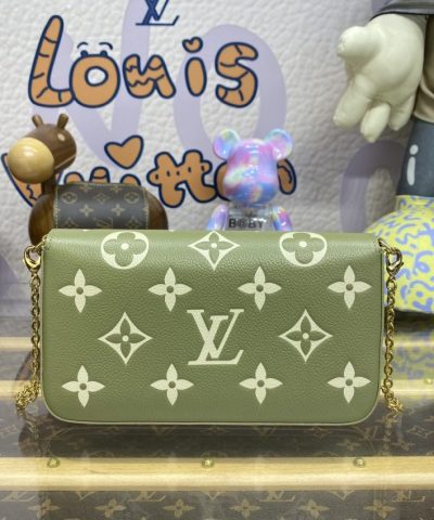 Replica Louis Vuitton Félicie Pochette Green - top-grade luxury bag dupe