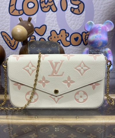 Replica Louis Vuitton Félicie Pochette White Pink