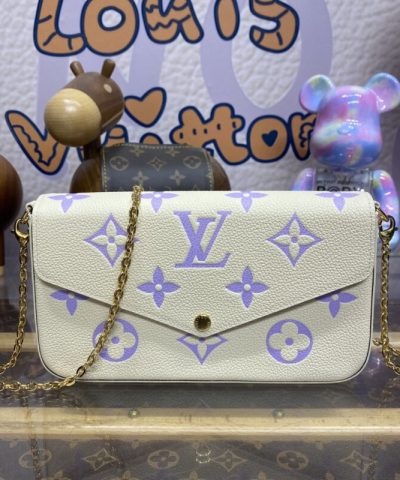 Replica Louis Vuitton Felicie Pochette White Purple