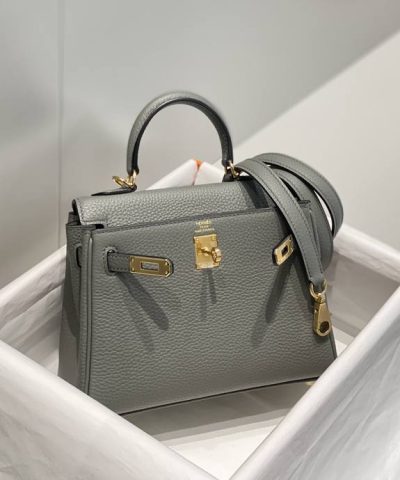 Replica Hermès Kelly Mini Cumulonimbus Gray - high-end replica designer purse