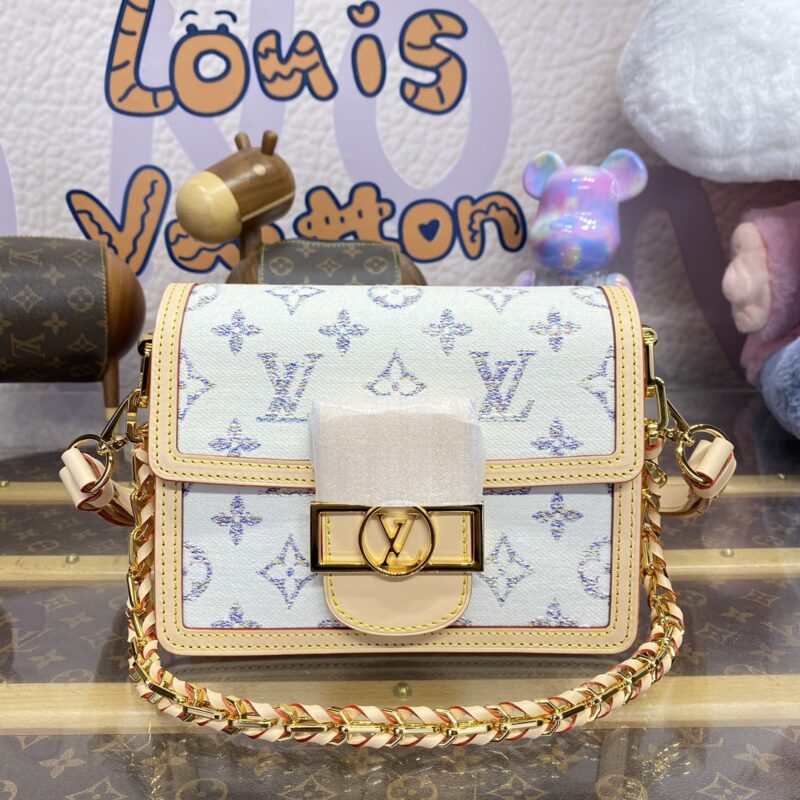Replica Louis Vuitton Dauphine Mini Light Blue - high-quality designer bag dupe