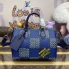Replica Louis Vuitton Speedy Bandouliere 25 Blue Grid - elite factory replica handbag