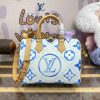 Replica Louis Vuitton Speedy Bandouliere 25 Blue – White
