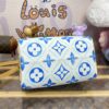 Replica Louis Vuitton Speedy Bandouliere 25 Blue – White - high-end replica designer purse