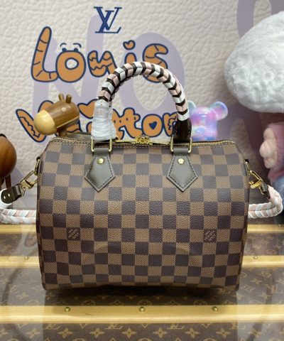 Replica Louis Vuitton Speedy Bandouliere 25 Brown Grid - top-grade luxury bag dupe