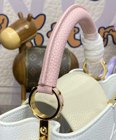 Replica Loius Vuitton Capucines White Pink