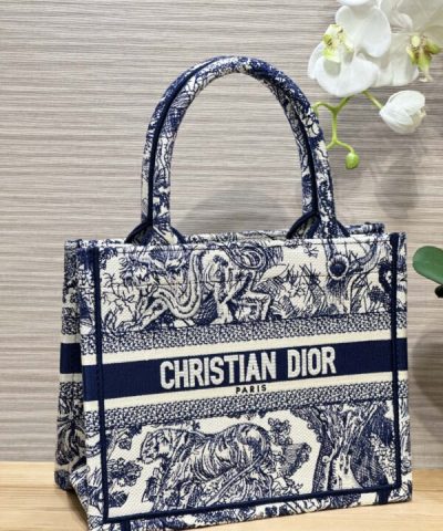 Replica Dior Tote Book Blue Tiger