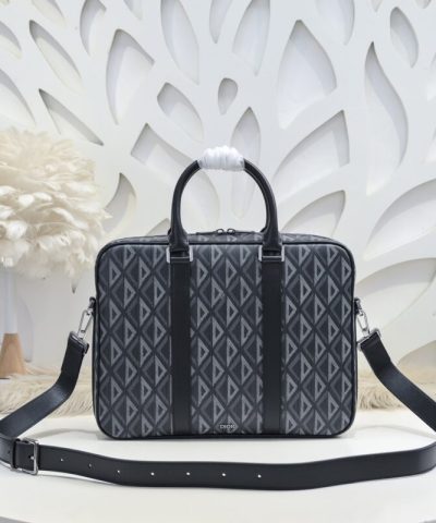 Replica Dior Zipped Briefcase Grey - top-grade luxury bag dupe