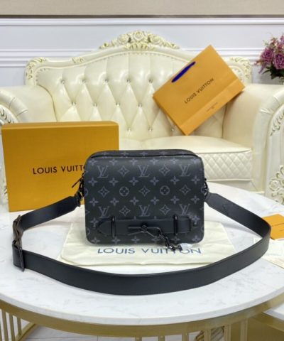 Replica Louis Vuitton Steamer Messenger Black Canvas