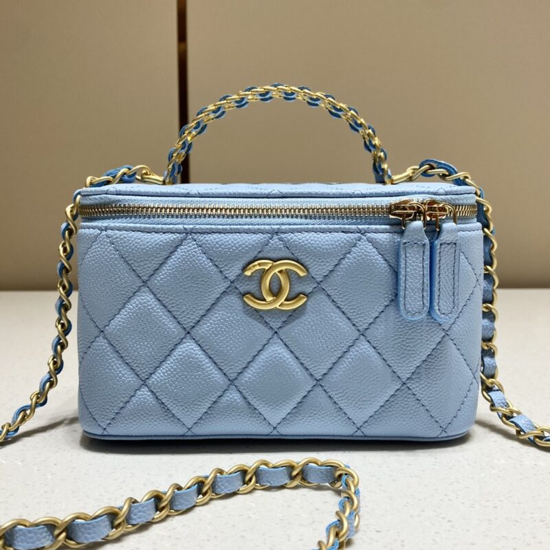 CHANEL 22S Handle Box Bag Blue - elite factory replica handbag