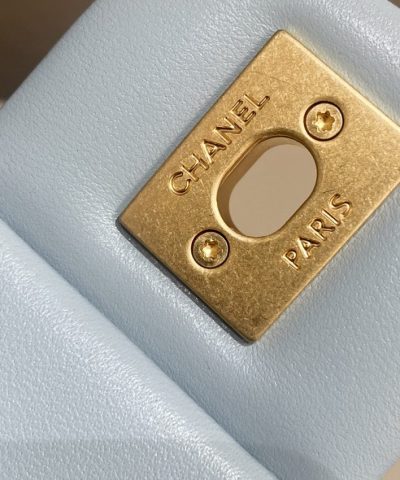 CHANEL 22P Enamel Bag Light Blue - top-grade luxury bag dupe