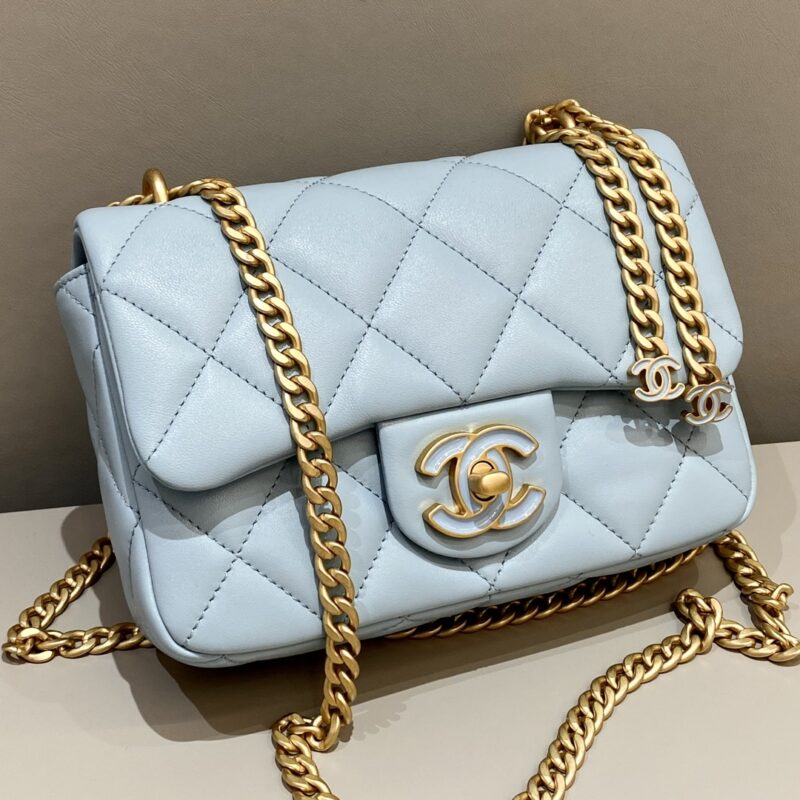 CHANEL 22P Enamel Bag Light Blue - premium superclone handbag