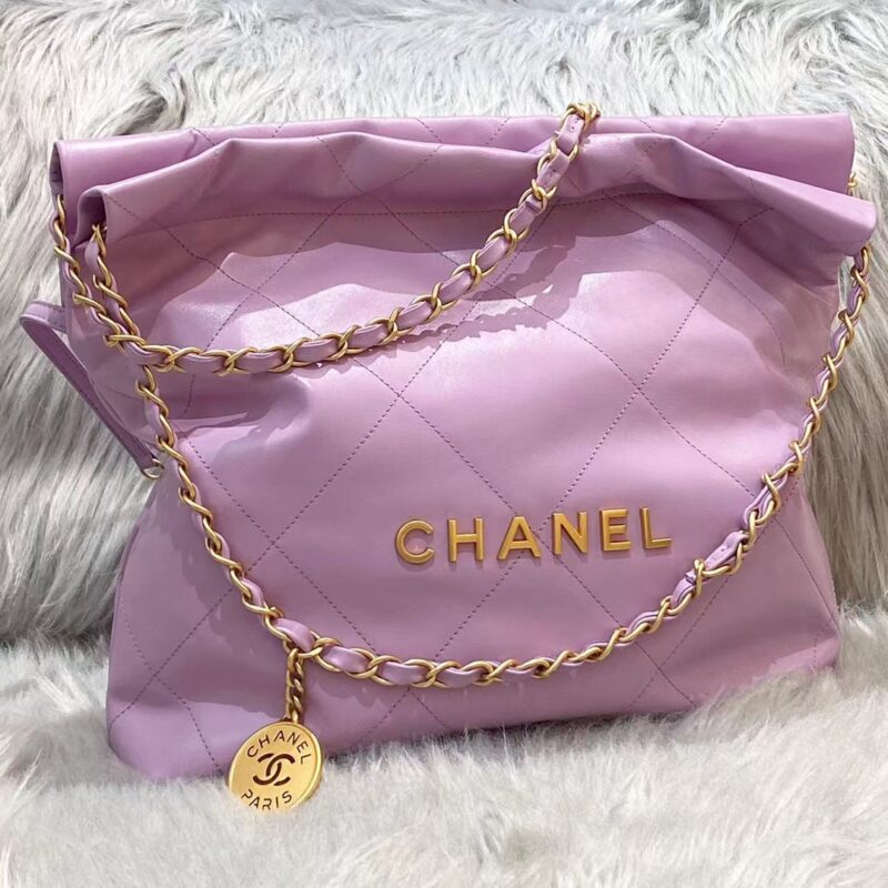 CHANEL 22 Small Handbag Purple - top-grade luxury bag dupe