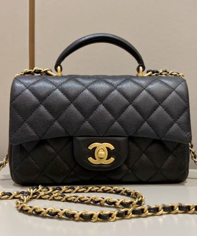 CHANEL CF 20 cm Handle Black - affordable luxury replica bag