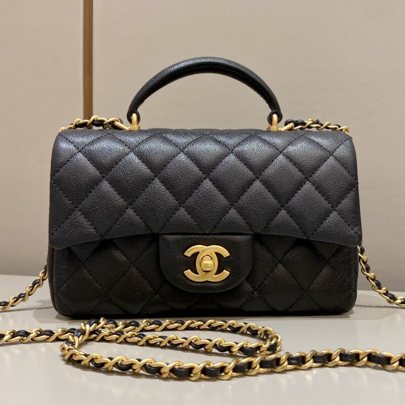 CHANEL CF 20 cm Handle Black - affordable luxury replica bag