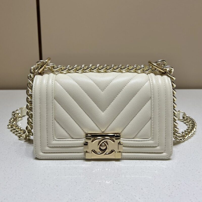 CHANEL Le Boy Small Ivory - premium superclone handbag
