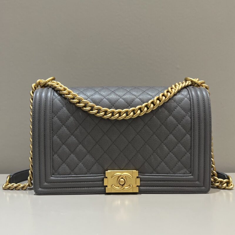 CHANEL Le Boy Large Grey - high-quality designer bag dupe