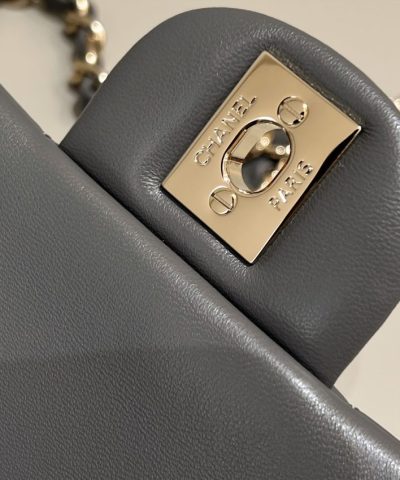 CHANEL Classic Flap 20cm Grey - top-grade luxury bag dupe