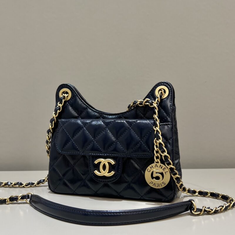 CHANEL Hobo Small Dark Blue - high-end replica designer purse