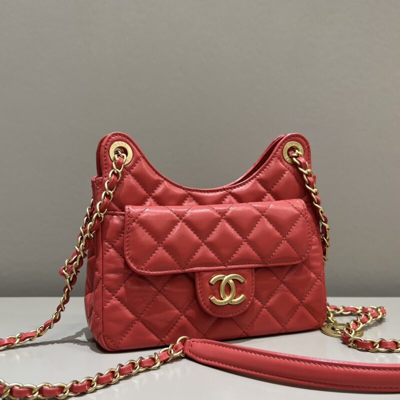 CHANEL Hobo Small Red - top-grade luxury bag dupe