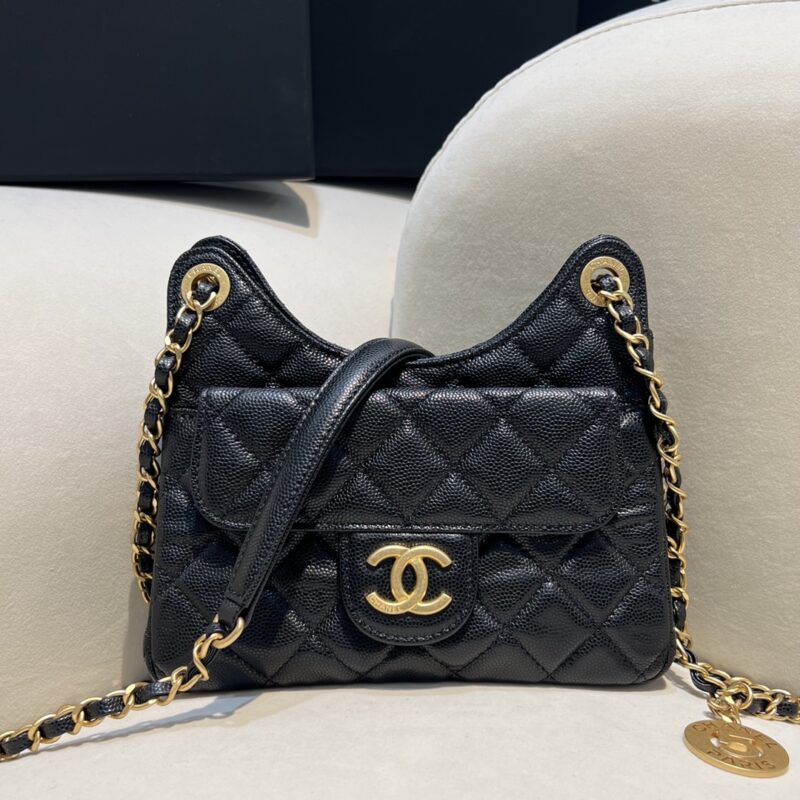 CHANEL 23c Hobo Small Black - premium superclone handbag