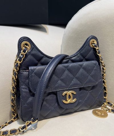 CHANEL 23c Hobo Small Dark Blue