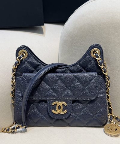 CHANEL 23c Hobo Small Dark Blue