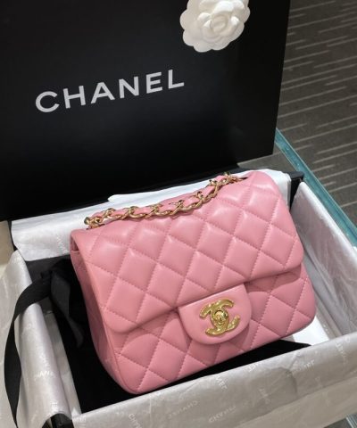 CHANEL Classic Flap 17cm Pink - premium superclone handbag