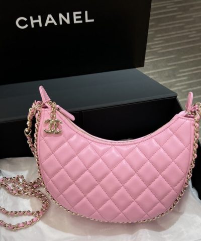 CHANEL 23P Crescent Bag Pink - elite factory replica handbag